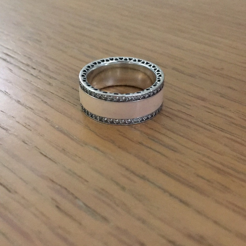 Pink Enamel Pandora Ring Band